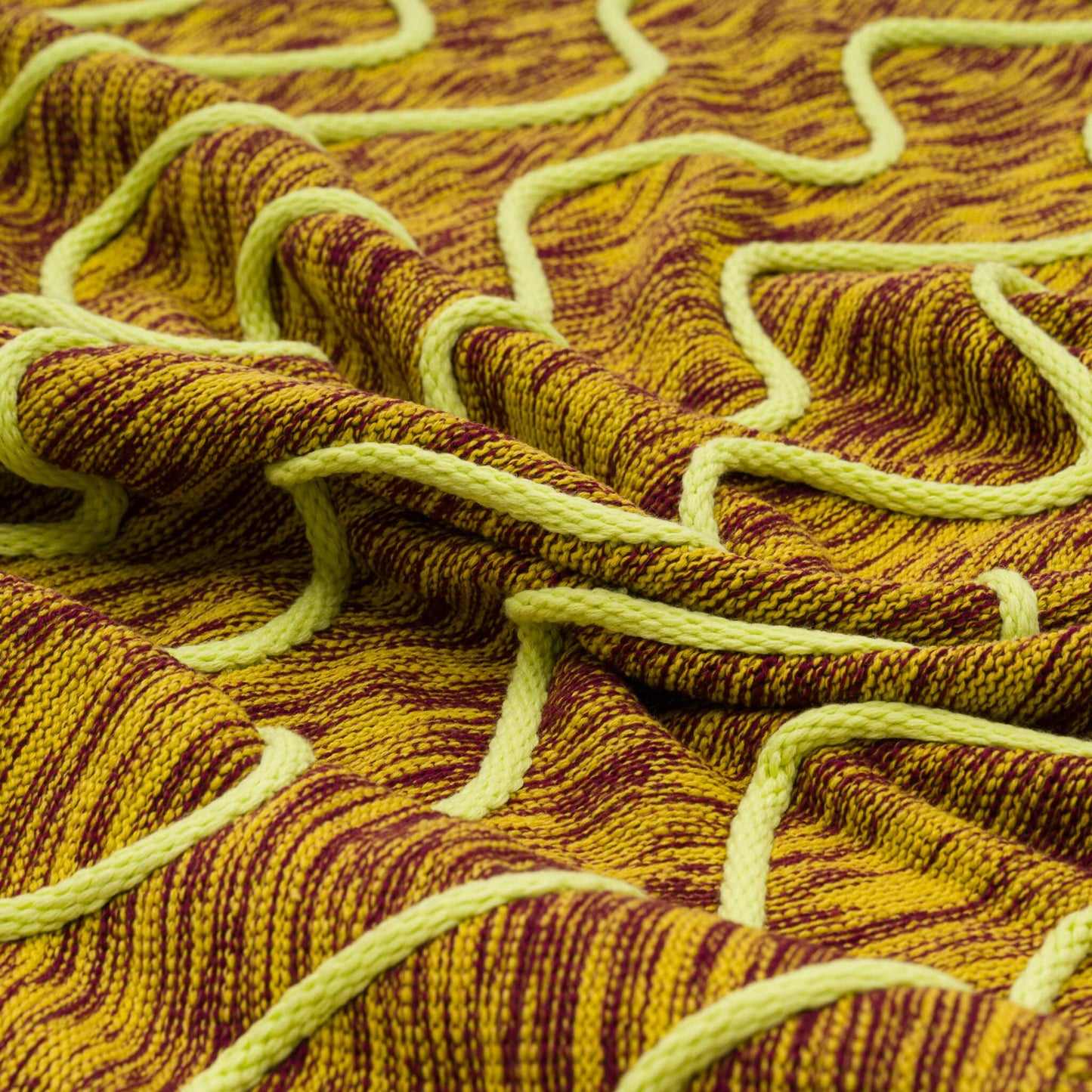 Squiggle Stripe Knit Throw: Poppy Jade - PMA Store at the Portland Museum of Art, Maine