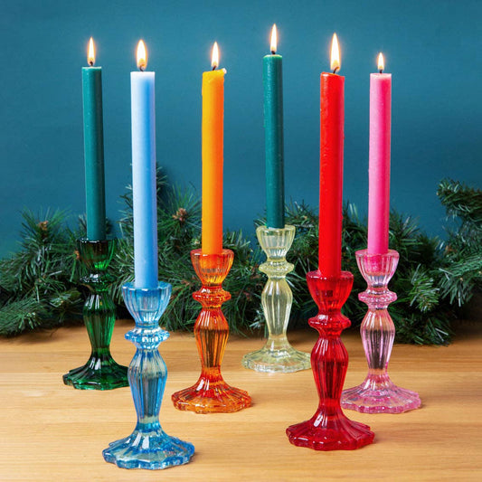 Talking Tables USA - Home, Birthday, Games & Seasonal Decor - Dark Green Glass Candle Holder | Everyday Home Decor |