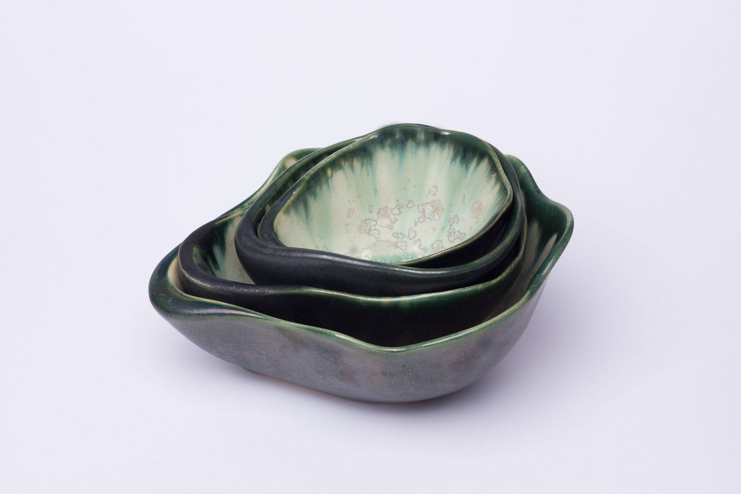 Alison Evans Ceramics - Oyster Sauce Bowl: Mint& Charcoal - PMA Store at the Portland Museum of Art, Maine