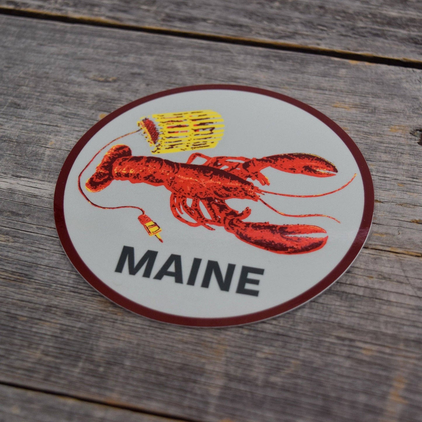 Quiet Tide Goods - Maine Lobster 3.5x3.5in Vinyl Sticker - PMA Store at the Portland Museum of Art, Maine
