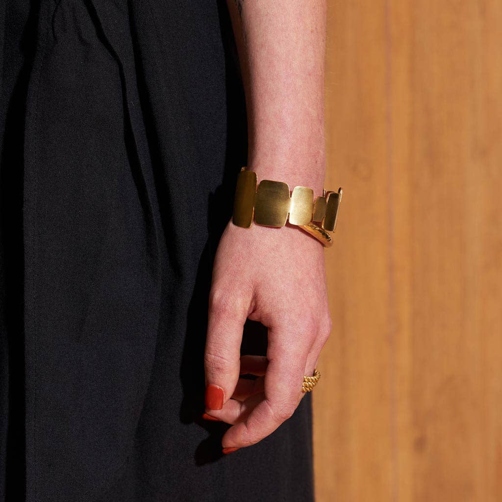 MULXIPLY - Mod Cairn Adjustable Cuff Bracelet - Brass - PMA Store at the Portland Museum of Art, Maine