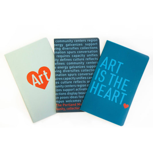 Art is the Heart Field Notebook Set (3 Journals) - PMA Store at the Portland Museum of Art, Maine