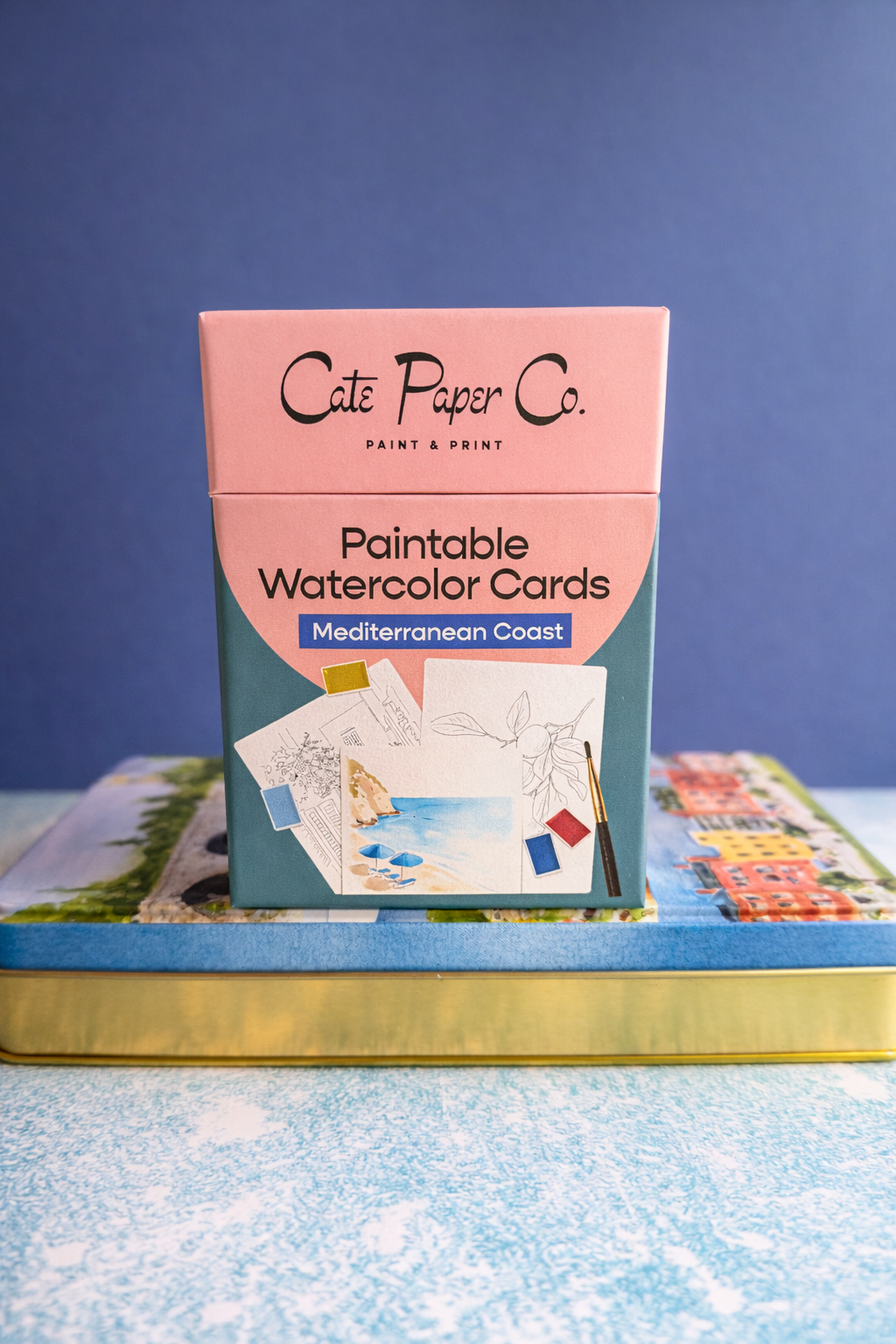 Cate Paper Co. - Paintable Watercolor Card Deck - Mediterranean Coast - PMA Store at the Portland Museum of Art, Maine