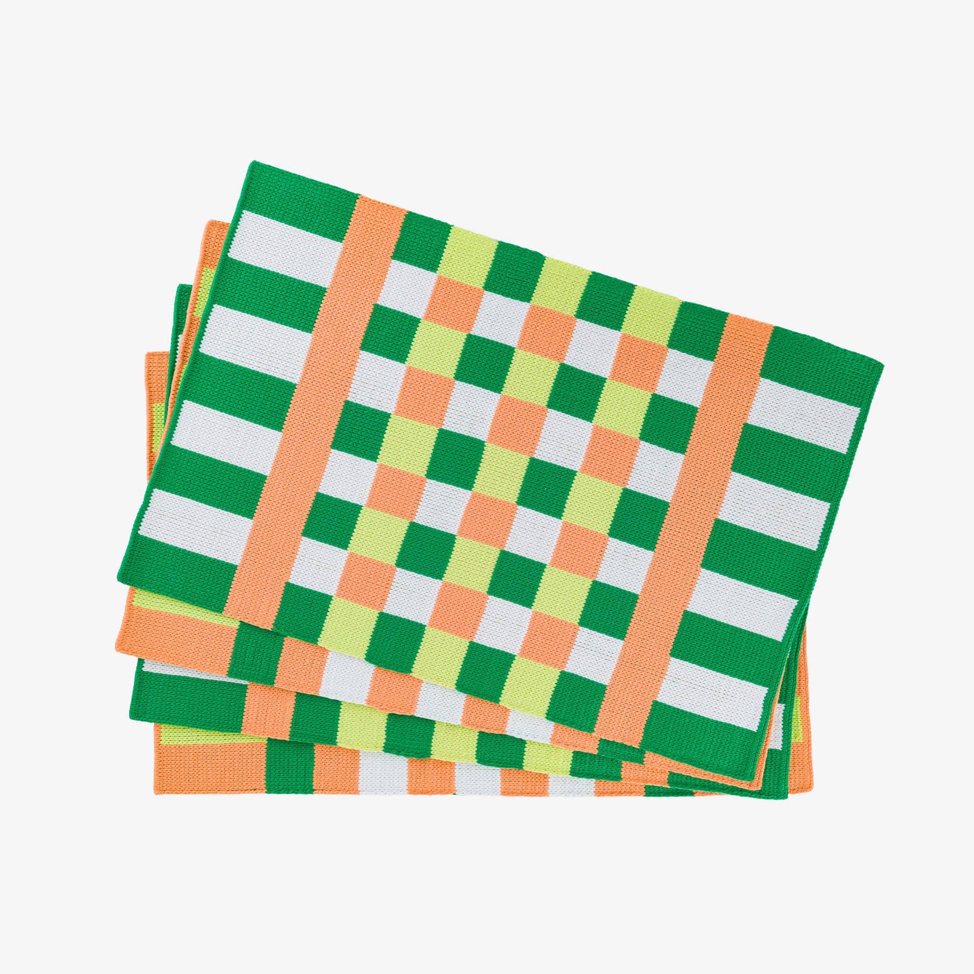 Square Square Placemat Set: Peach Lime - PMA Store at the Portland Museum of Art, Maine