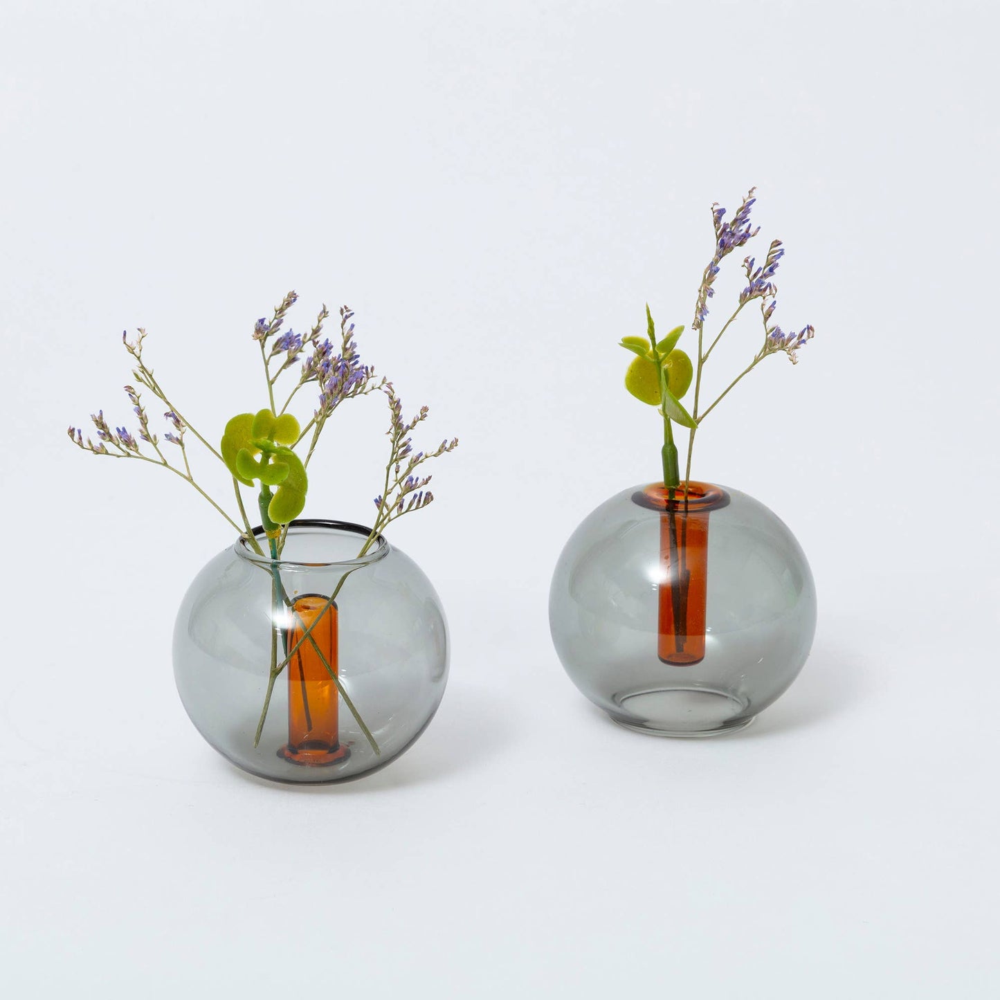Block Design US - Mini Bubble Glass Vase: Blue and Yellow
