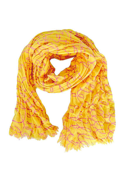 See Design - Cotton Scarf: Notes Yellow/Pink - PMA Store at the Portland Museum of Art, Maine