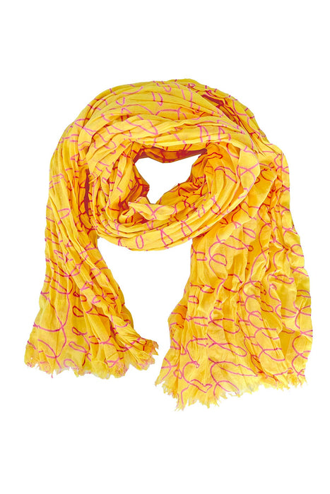 See Design - Cotton Scarf: Notes Yellow/Pink