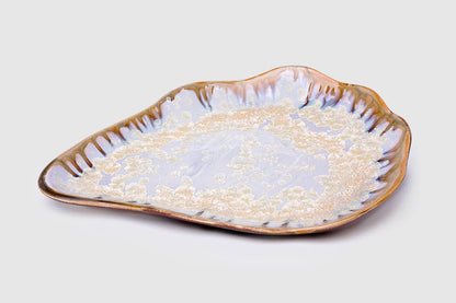 Alison Evans Ceramics - Medium Oyster Plate: Abalone & Tortoise - PMA Store at the Portland Museum of Art, Maine