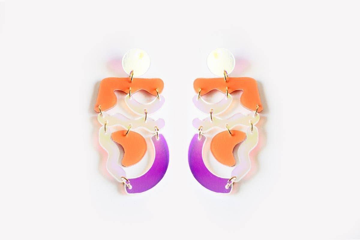 Ecoresin Squiggle Mania Earrings: Nude Solar - PMA Store at the Portland Museum of Art, Maine