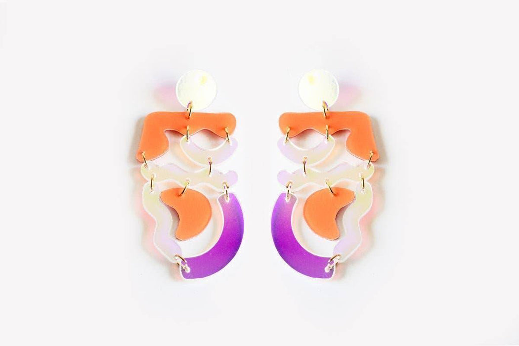 Ecoresin Squiggle Mania Earrings: Nude Solar - PMA Store at the Portland Museum of Art, Maine