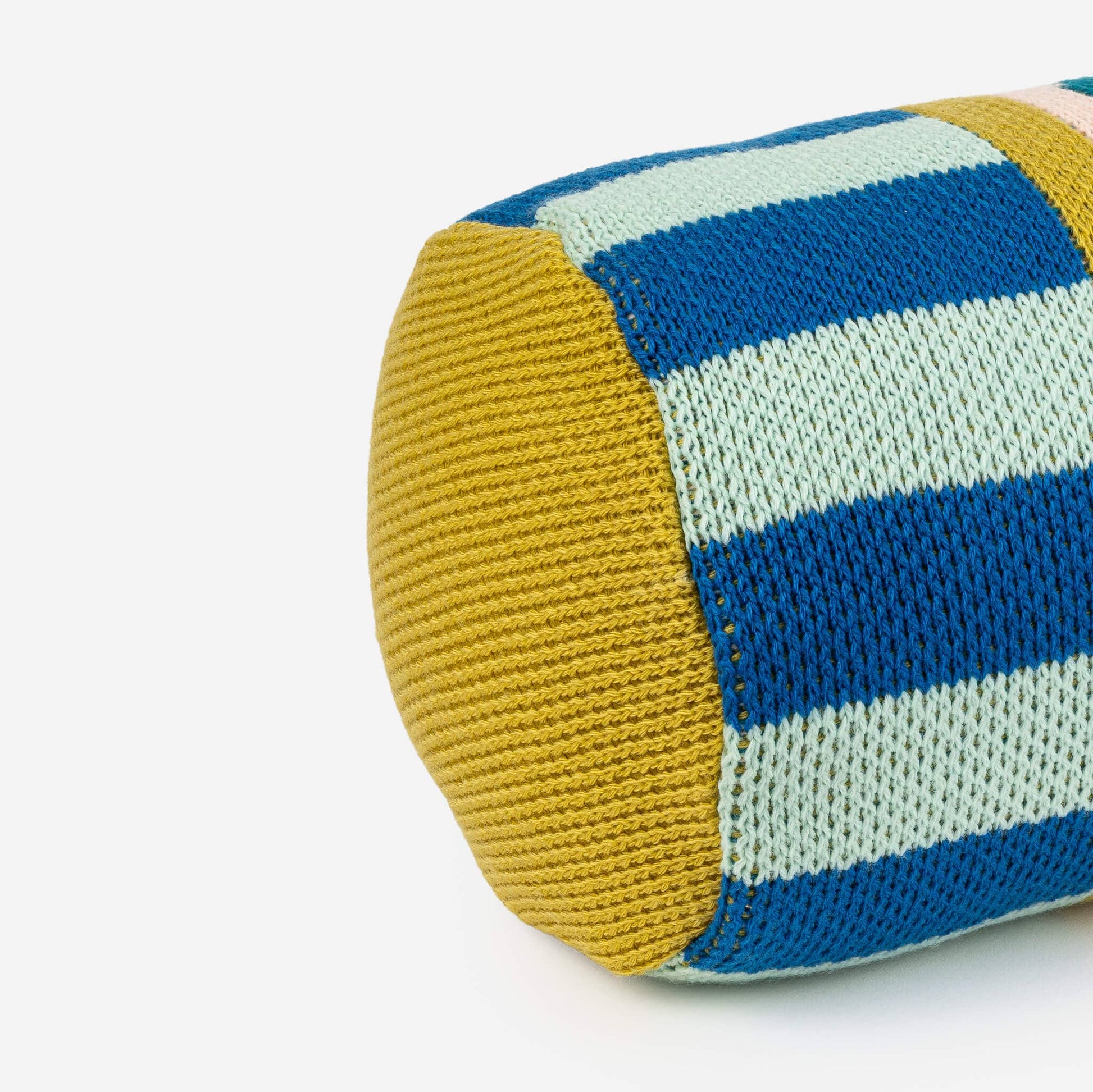 Stripe Dot Bolster Pillow: Cobalt - PMA Store at the Portland Museum of Art, Maine
