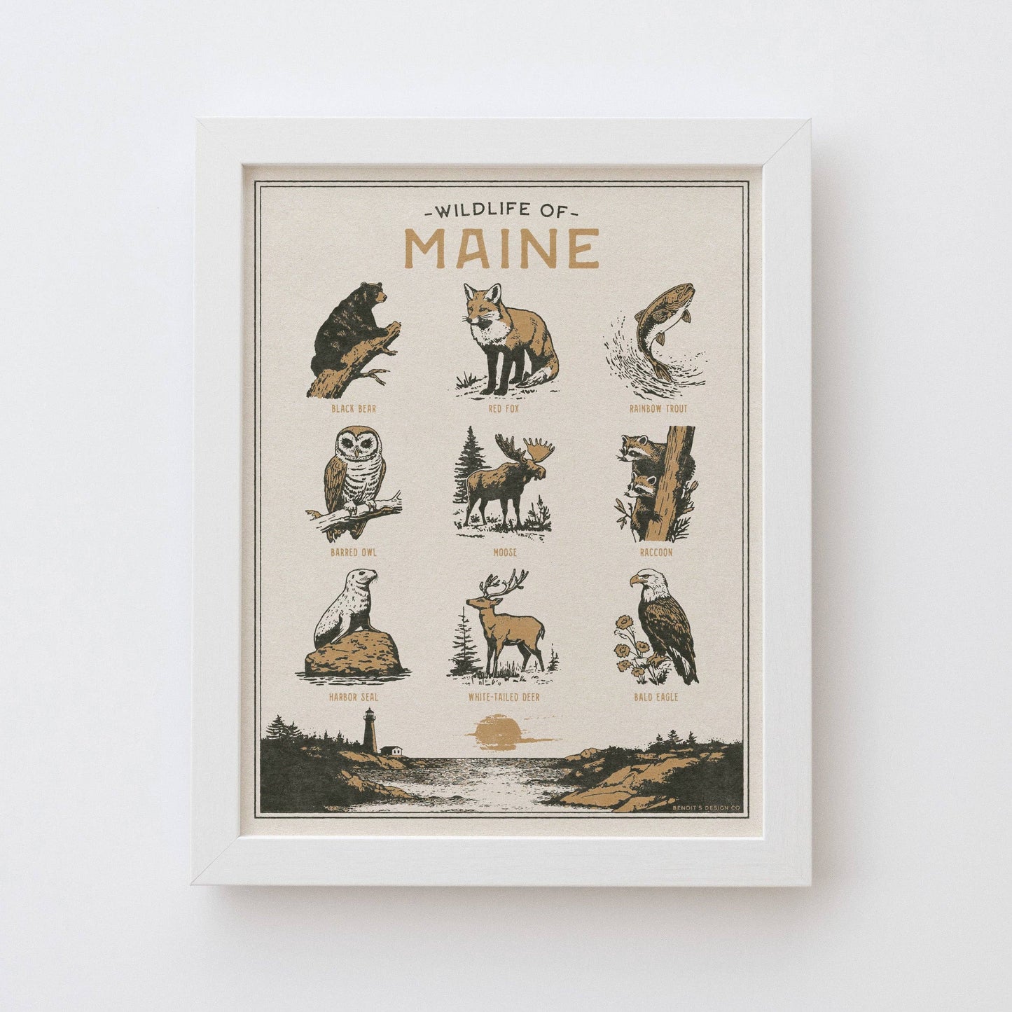 Benoit's Design Co. - Maine Wildlife Print: Unframed 8x10 Print - PMA Store at the Portland Museum of Art, Maine