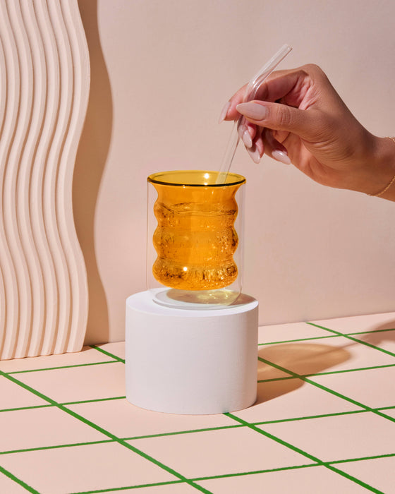 Poketo - Double Wall Groovy Cup: #20531 Blue - PMA Store at the Portland Museum of Art, Maine