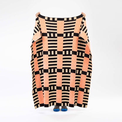 VERLOOP | knits - Tile Patch Chenille Throw: Peach - PMA Store at the Portland Museum of Art, Maine