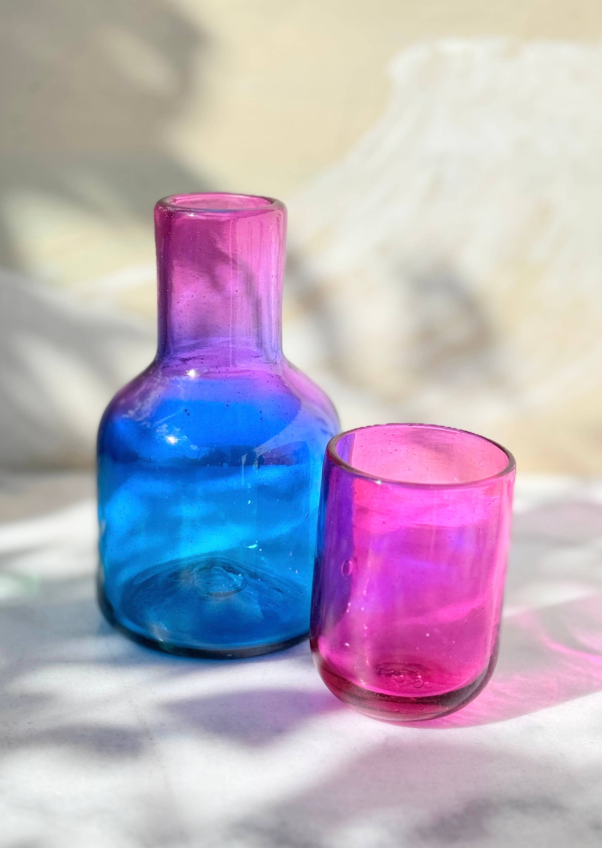  Rosazul Glass Carafe Bottle Set - For Bar or Nightstand - PMA Store at the Portland Museum of Art, Maine