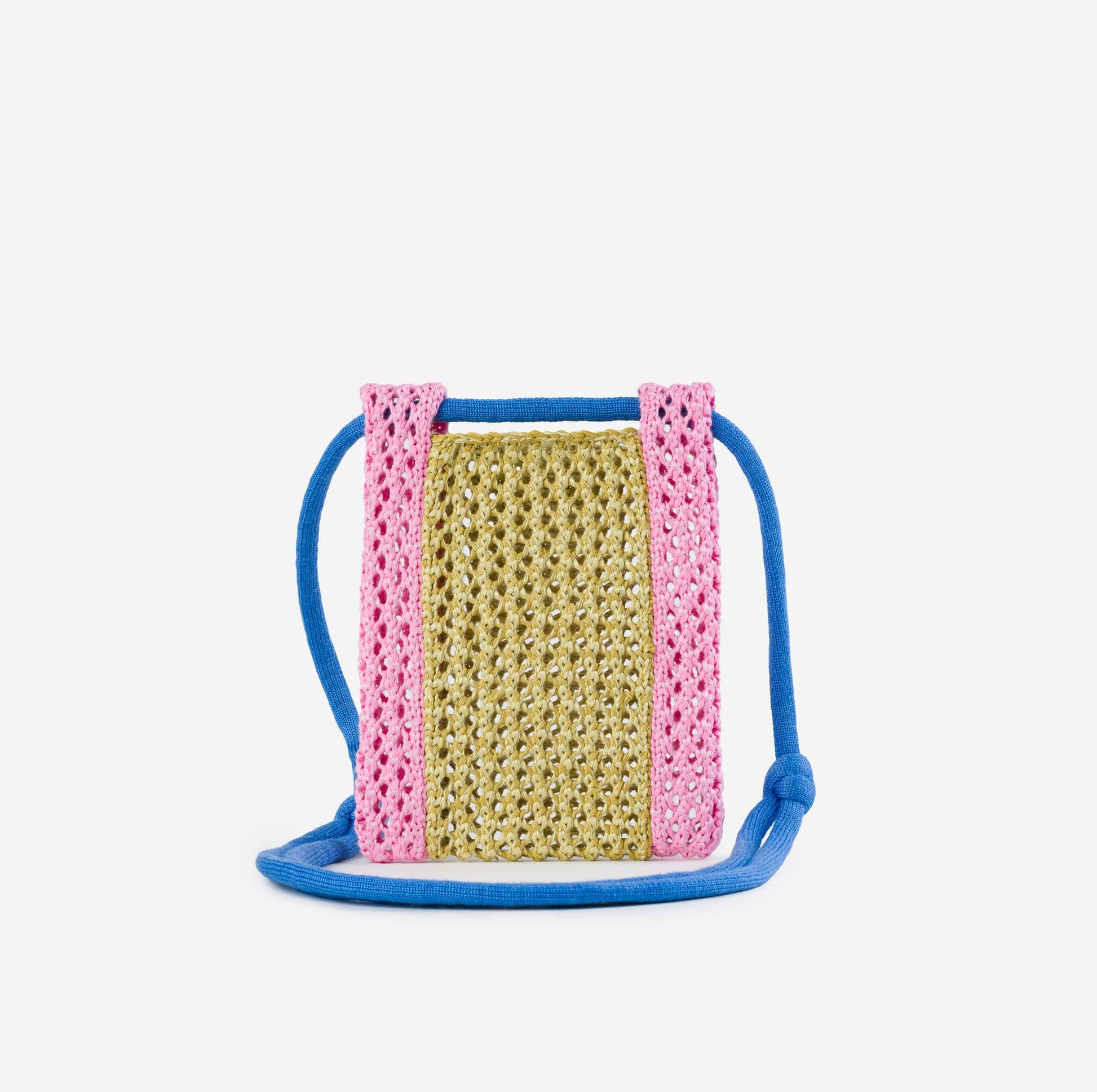 Raffia Phone Sling: Golden Olive Pink - PMA Store at the Portland Museum of Art, Maine