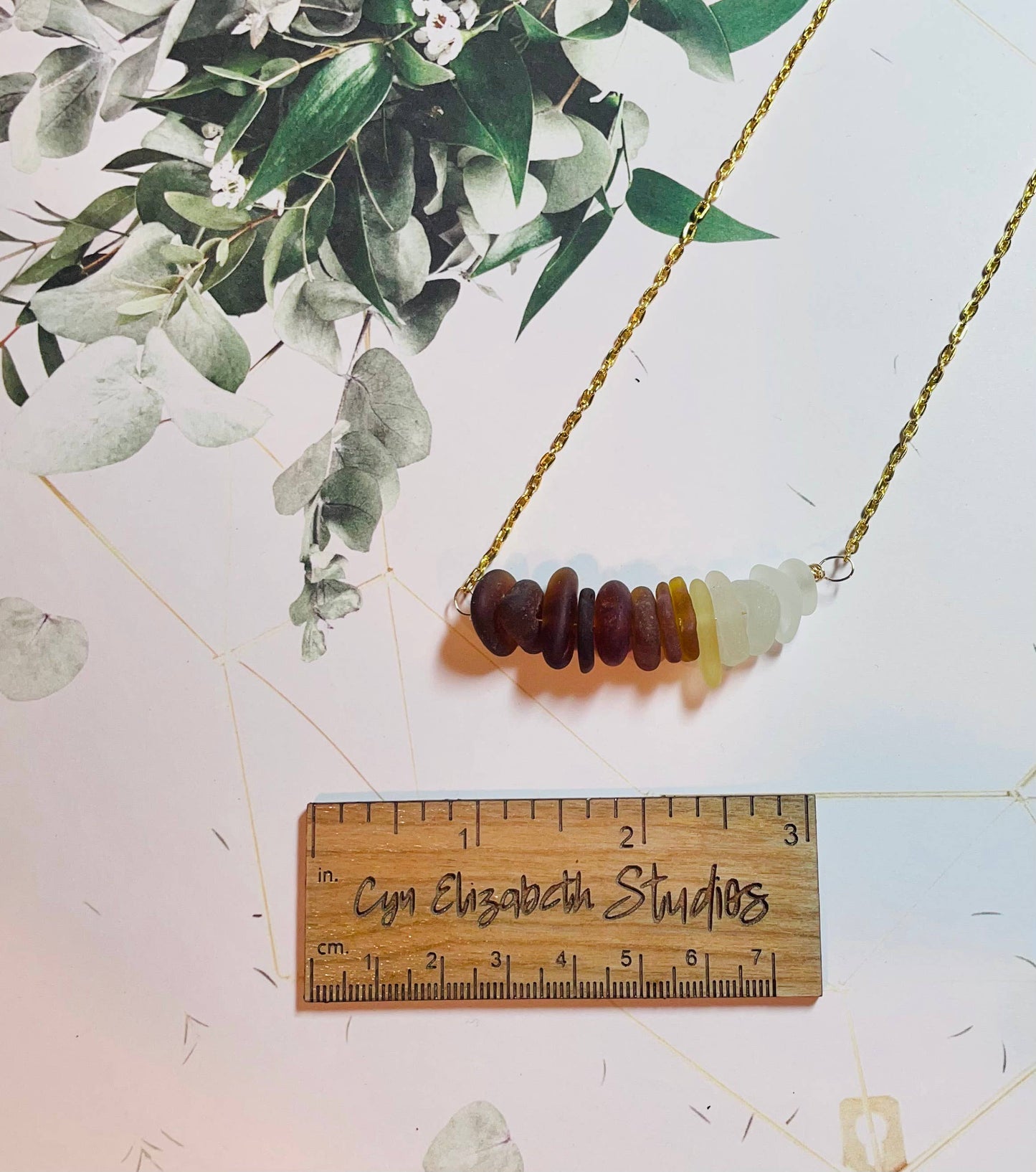 Cyn Elizabeth Studios - The Sea Bar- Sea Glass Statement Necklace: Uncarded (arrives separated in ziplock bags) - PMA Store at the Portland Museum of Art, Maine
