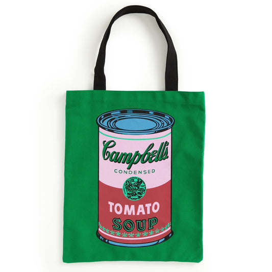 Chronicle Books - Warhol Soup Can Canvas Tote Bag - Green - PMA Store at the Portland Museum of Art, Maine