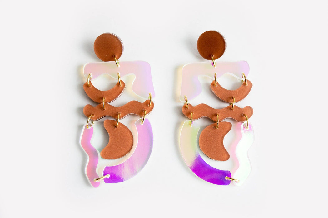 Ecoresin Squiggle Mania Earrings: Nude Solar - PMA Store at the Portland Museum of Art, Maine