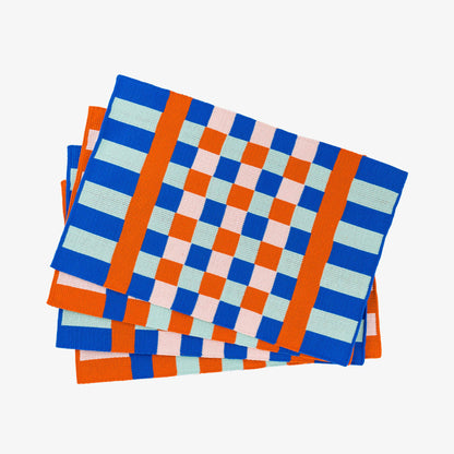 Square Square Placemat Set: Peach Lime - PMA Store at the Portland Museum of Art, Maine