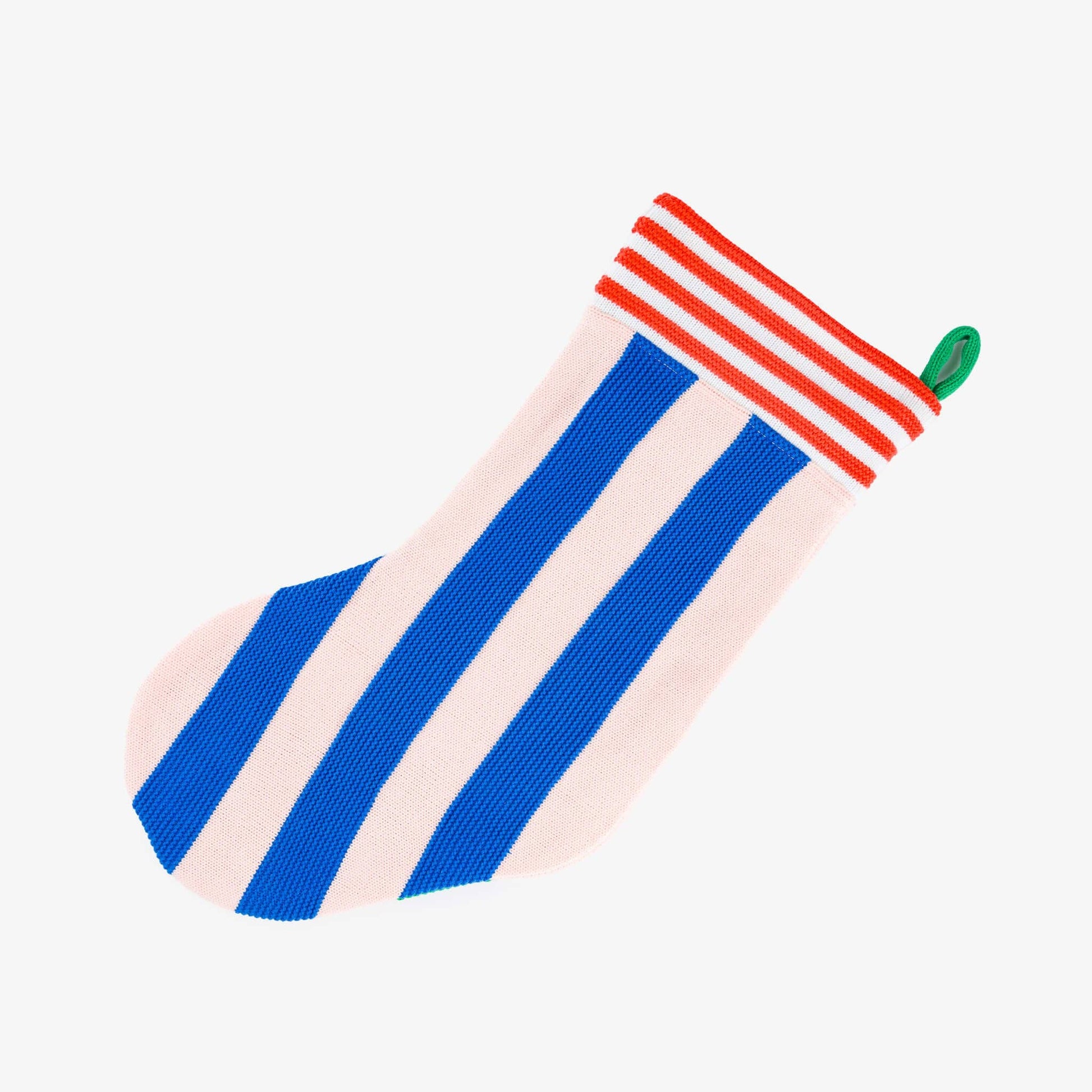 Super Stripe Holiday Stocking: Jade Golden Olive - PMA Store at the Portland Museum of Art, Maine