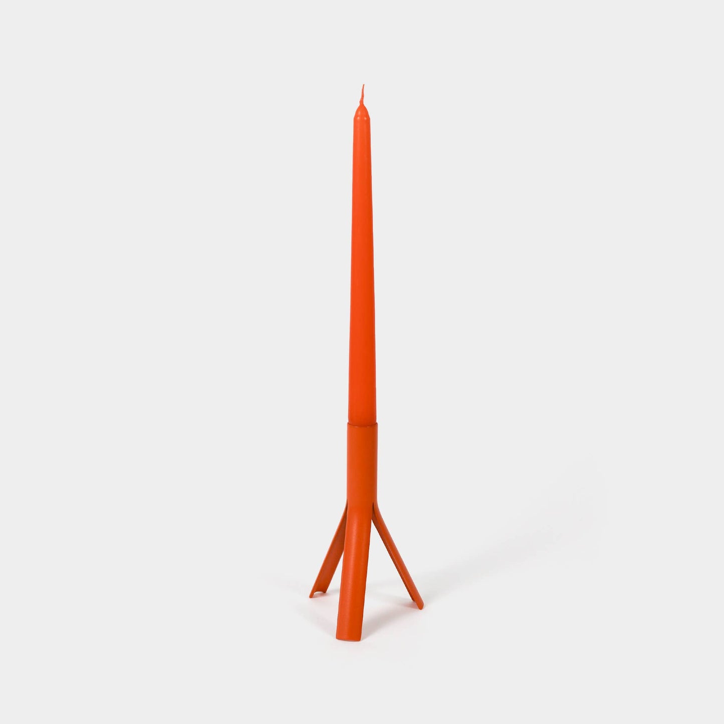 Taper Candles (4 Pack) + Steel Rocket Candle Holder, Orange - PMA Store at the Portland Museum of Art, Maine