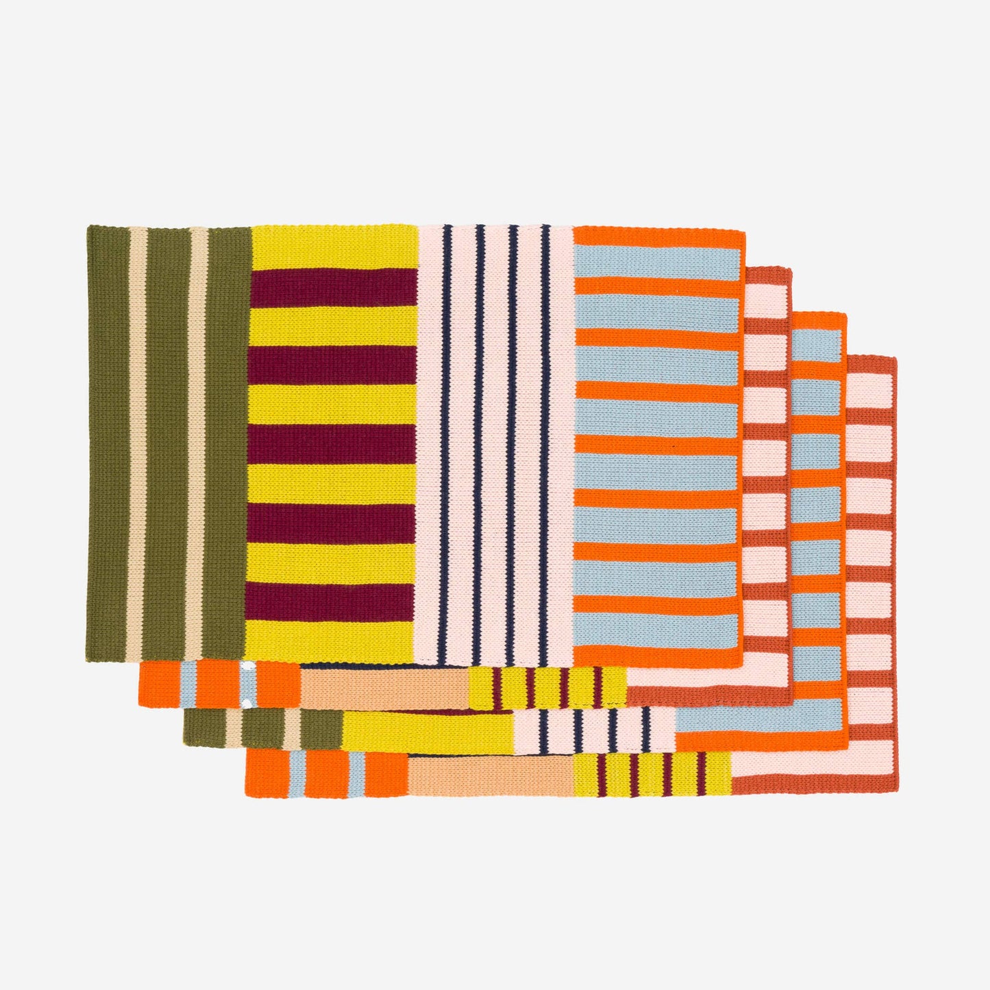 Patchwork Stripe Placemat Set: Desert - PMA Store at the Portland Museum of Art, Maine