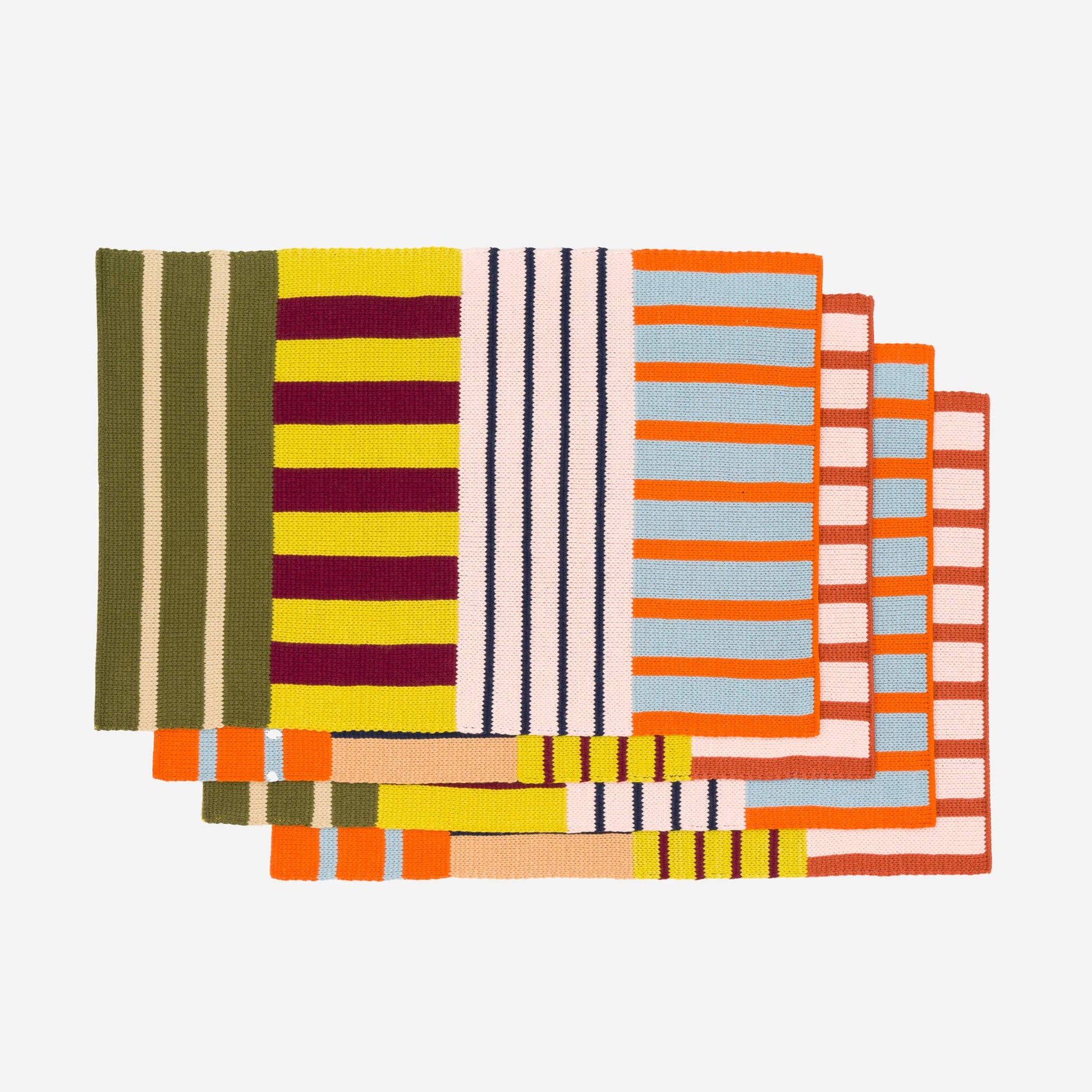 Patchwork Stripe Placemat Set: Desert - PMA Store at the Portland Museum of Art, Maine