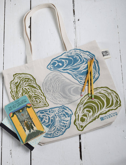 Hearth and Harrow - Oyster Tote Bag - 100% Cotton - Market and Beach Bag