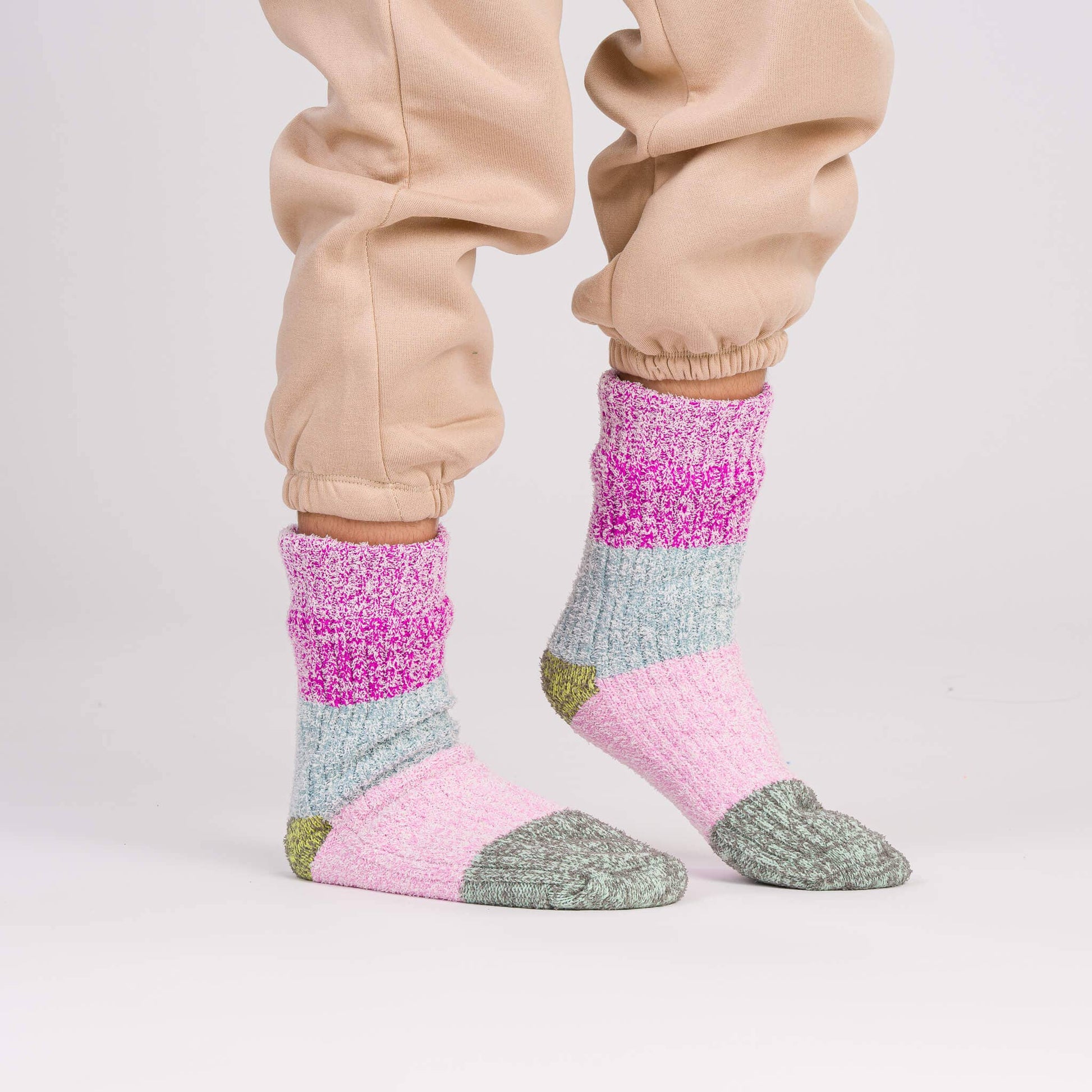 Color Band House Socks: Poppy Teal / L/XL - W 9.5-12.5<br>M 8-11 - PMA Store at the Portland Museum of Art, Maine