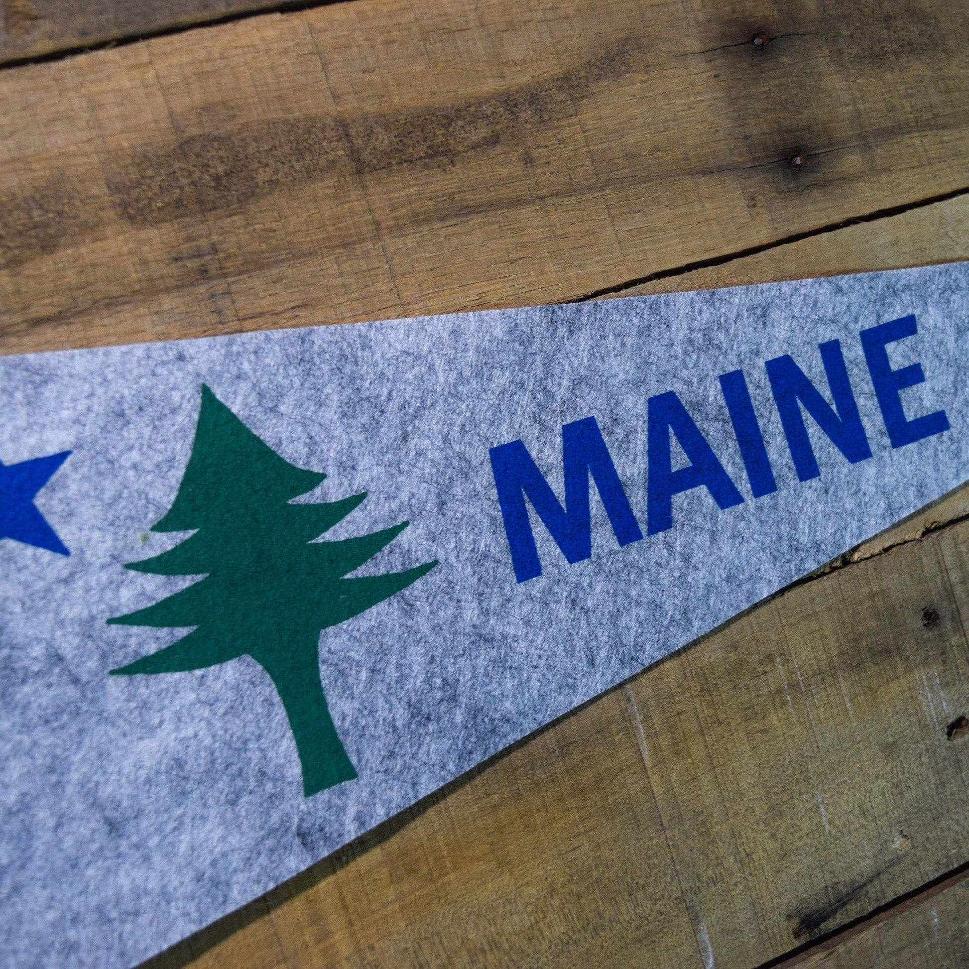 Quiet Tide Goods - Maine 1901 Flag Pennant - Grey - PMA Store at the Portland Museum of Art, Maine
