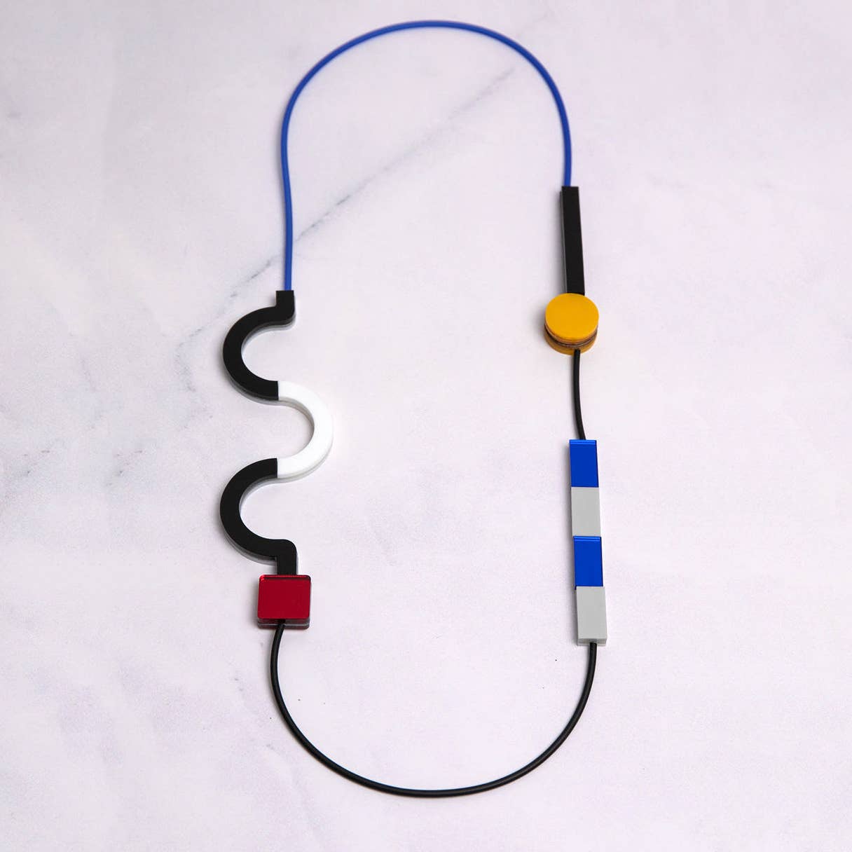 Pamela Coromoto - NEW Memphis Necklace - Primary Colors: Black/White