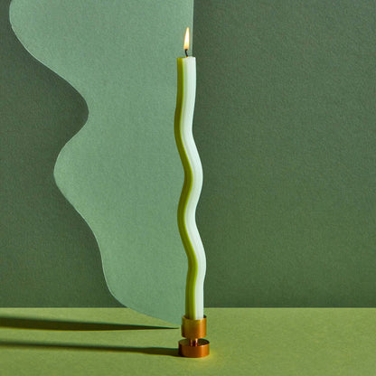Wiggle Candles - Green (2 Pack) - 11" Vibrant Taper Candles - PMA Store at the Portland Museum of Art, Maine