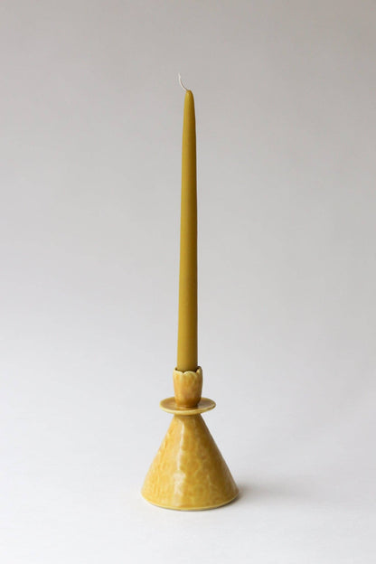 Elizabeth Benotti Ceramics - Everyday Pinched Candlestick Holder: Seafoam / Short - PMA Store at the Portland Museum of Art, Maine