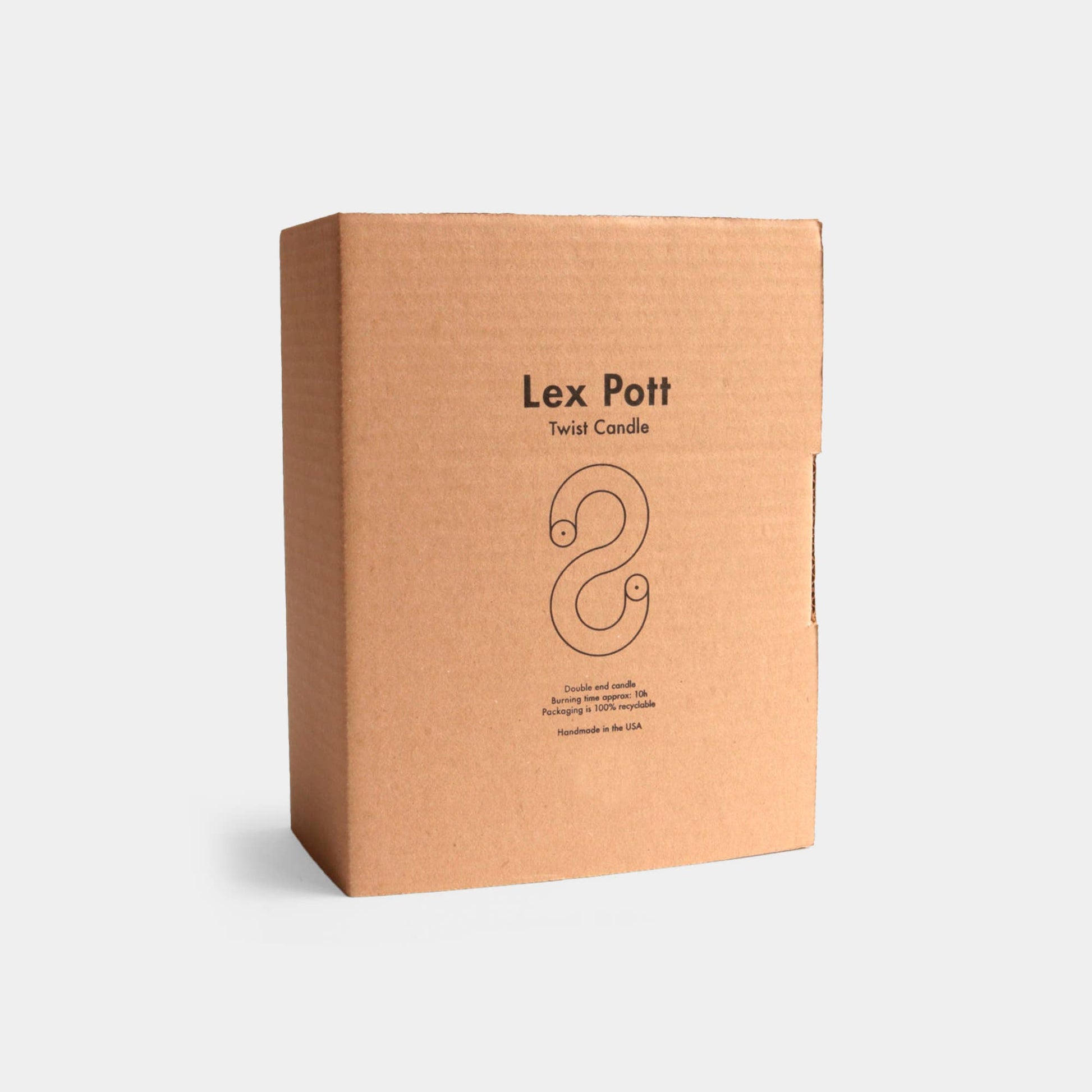 54 Celsius - Twist Candle Sticks by Lex Pott, 9.5" Tall, Light Lavender - PMA Store at the Portland Museum of Art, Maine