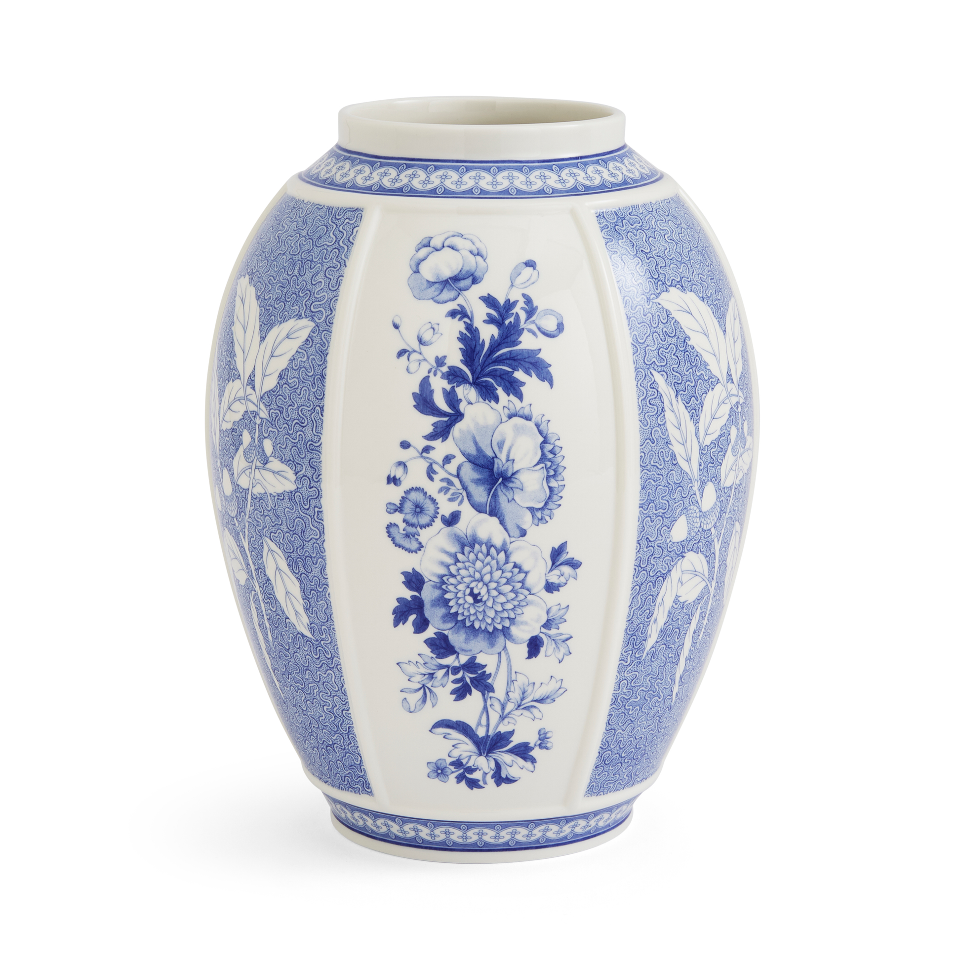 Blue Italian VASE 10" BRITISH FLOWERS - PMA Store at the Portland Museum of Art, Maine