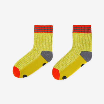 Varsity Knit House Socks: Golden Olive / S/M - W 6-9<br>M 5-7.5 - PMA Store at the Portland Museum of Art, Maine
