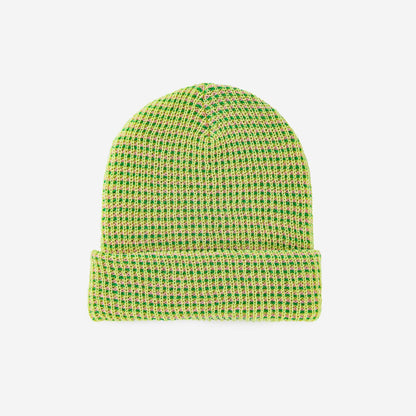 Simple Grid Knit Beanie: Lime Pink - PMA Store at the Portland Museum of Art, Maine