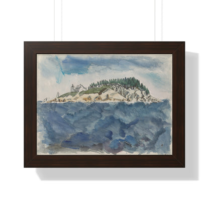 Deer Isle Series: Mark Island Lighthouse, 1928 by John Marin Framed Poster - PMA Store at the Portland Museum of Art, Maine