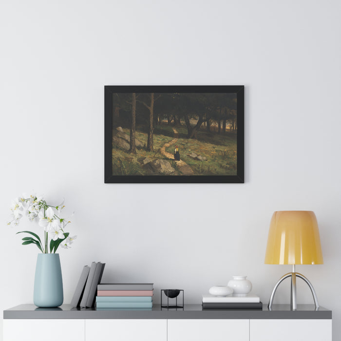 Untitled (Walking in the Woods), 1880s by Edward Mitchell Bannister Nature-Inspired Framed Poster, Wall Art, Interior Decor, Gift for Nature Lovers, Home Decoration
