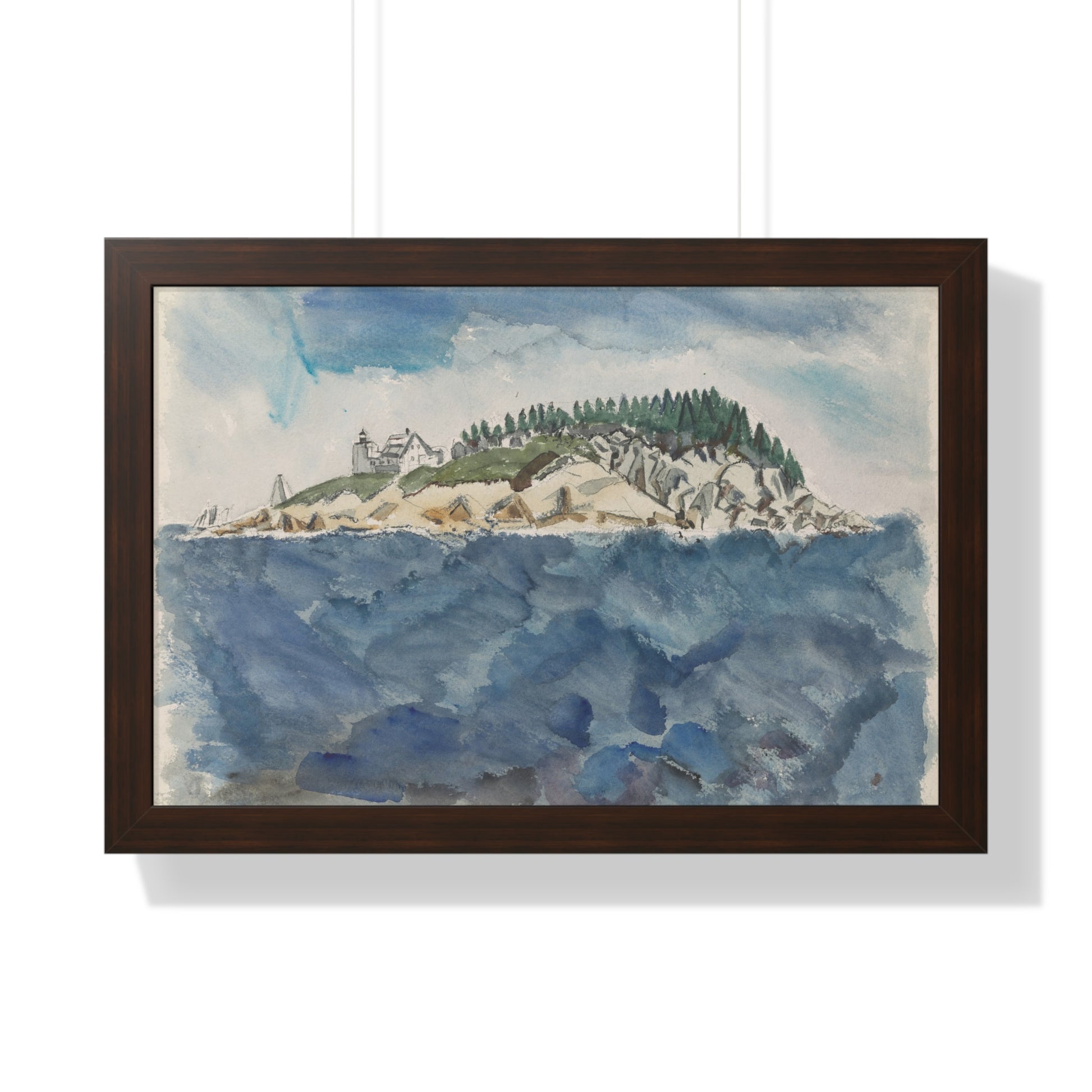 Deer Isle Series: Mark Island Lighthouse, 1928 by John Marin Framed Poster - PMA Store at the Portland Museum of Art, Maine