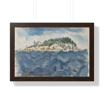 Deer Isle Series: Mark Island Lighthouse, 1928 by John Marin Framed Poster - PMA Store at the Portland Museum of Art, Maine