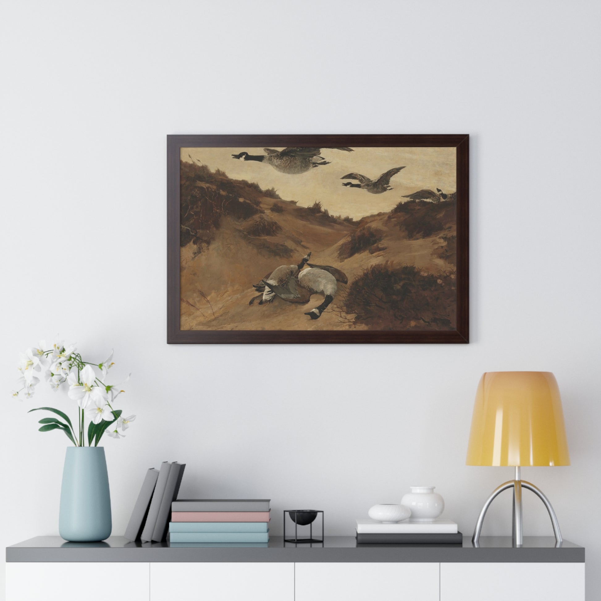 Wild Geese in Flight, 1897 by Winslow Homer Framed Poster - Nature Wall Art for Home Decor - PMA Store at the Portland Museum of Art, Maine