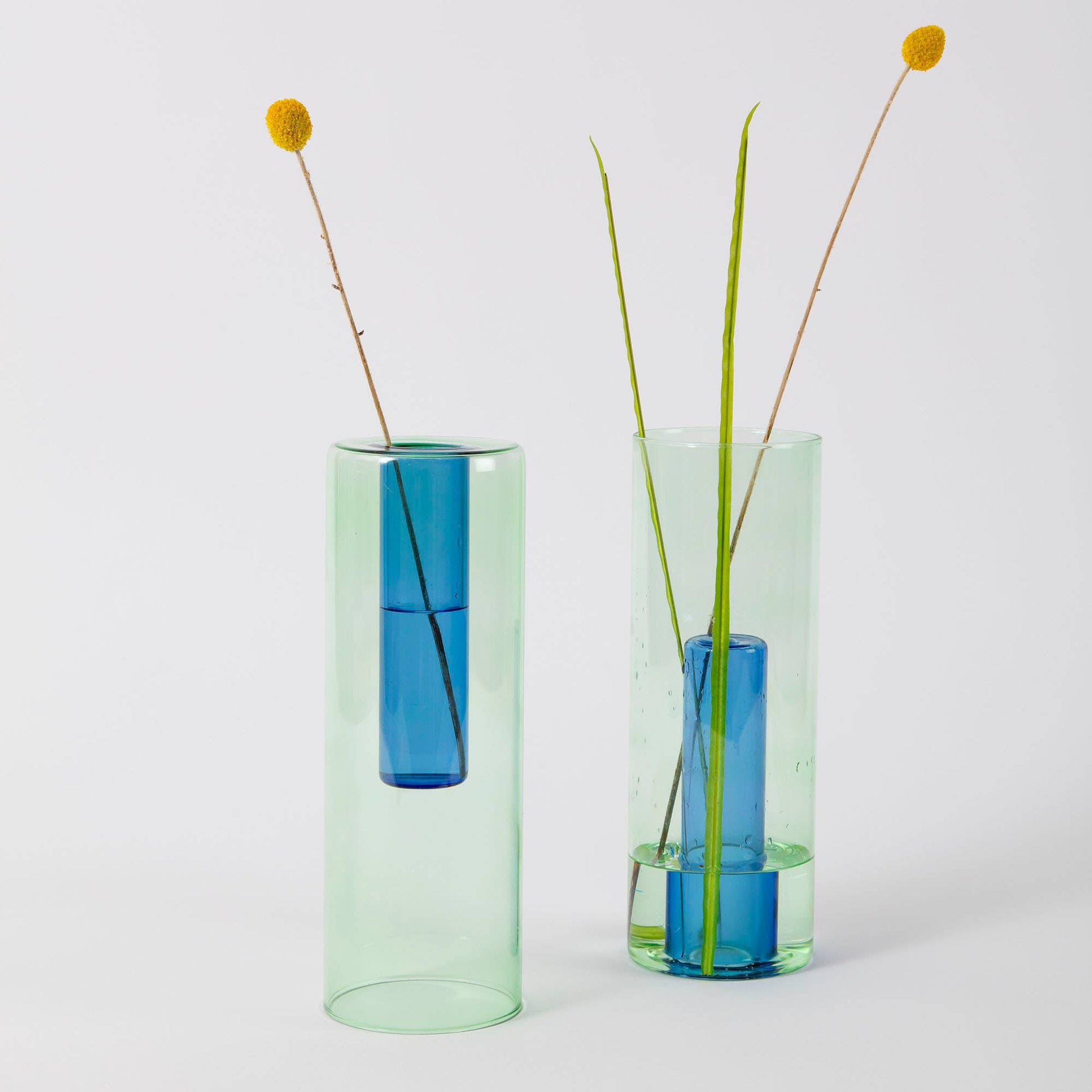 Block Design - Reversible Glass Vase - Large: Lilac/Peach - PMA Store at the Portland Museum of Art, Maine