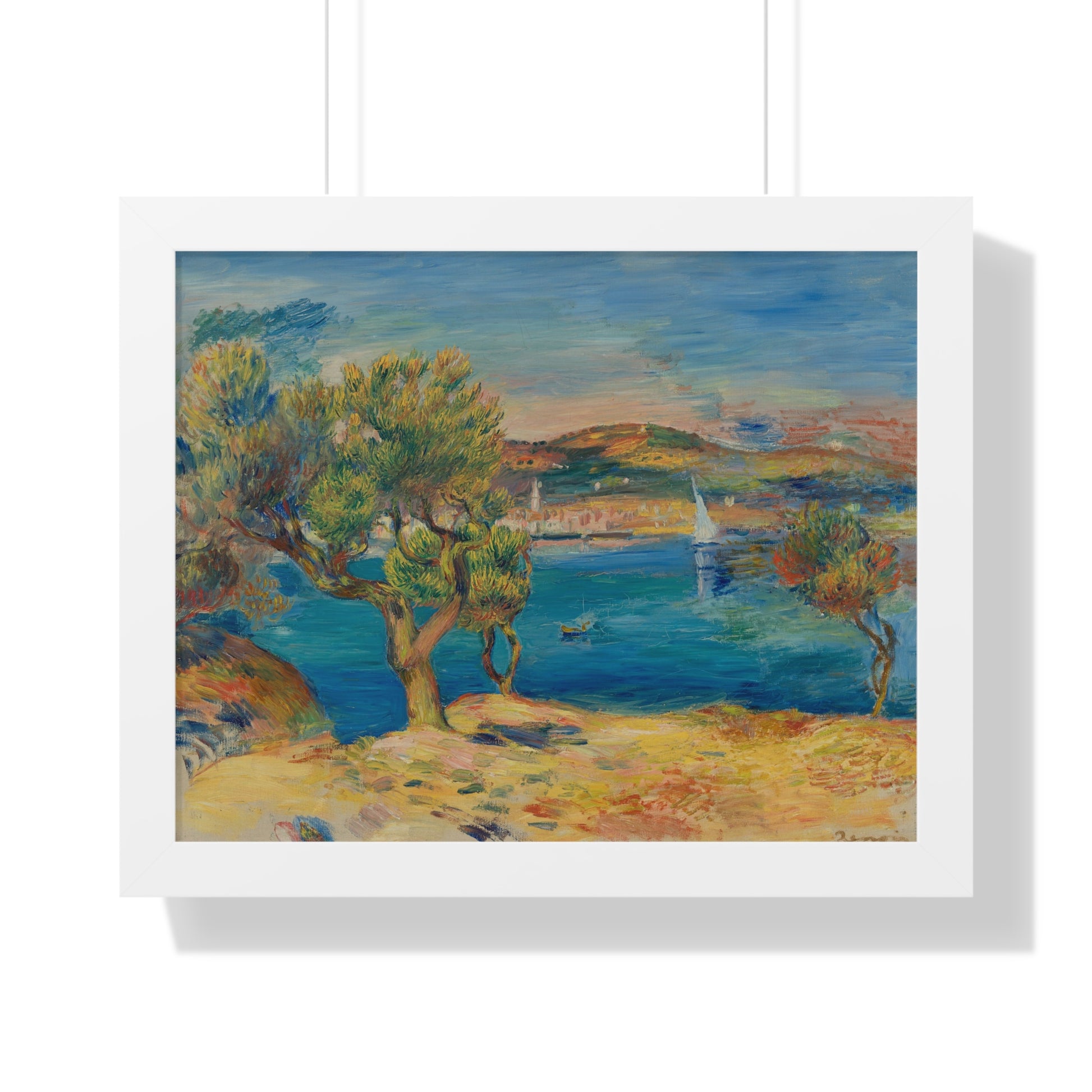 L'Estaque by Renoir Framed Poster - Serene Coastal Scene for Home Decor - PMA Store at the Portland Museum of Art, Maine