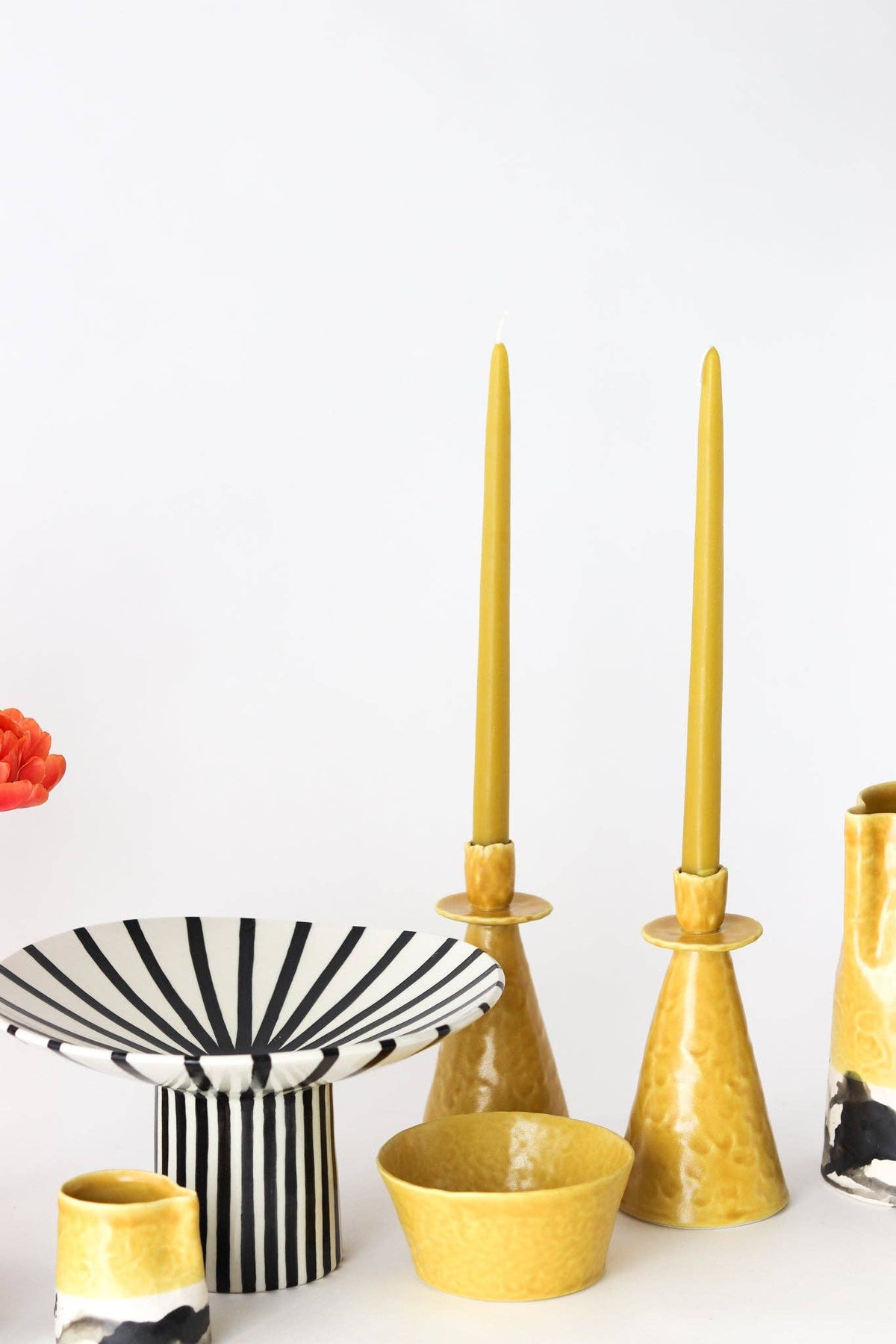 Elizabeth Benotti Ceramics - Everyday Pinched Candlestick Holder: Daybreak / Short - PMA Store at the Portland Museum of Art, Maine