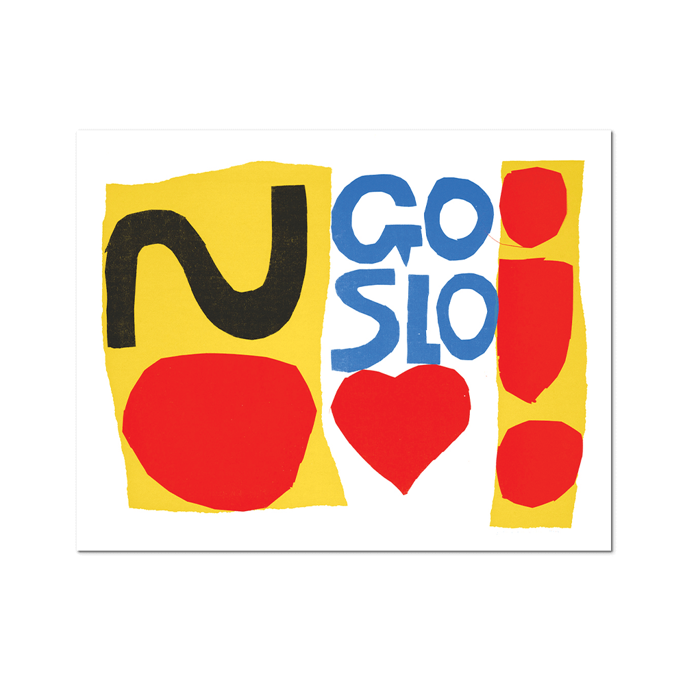 Apply Stickers - Go Slo by Corita Kent - Die-Cut Sticker - PMA Store at the Portland Museum of Art, Maine