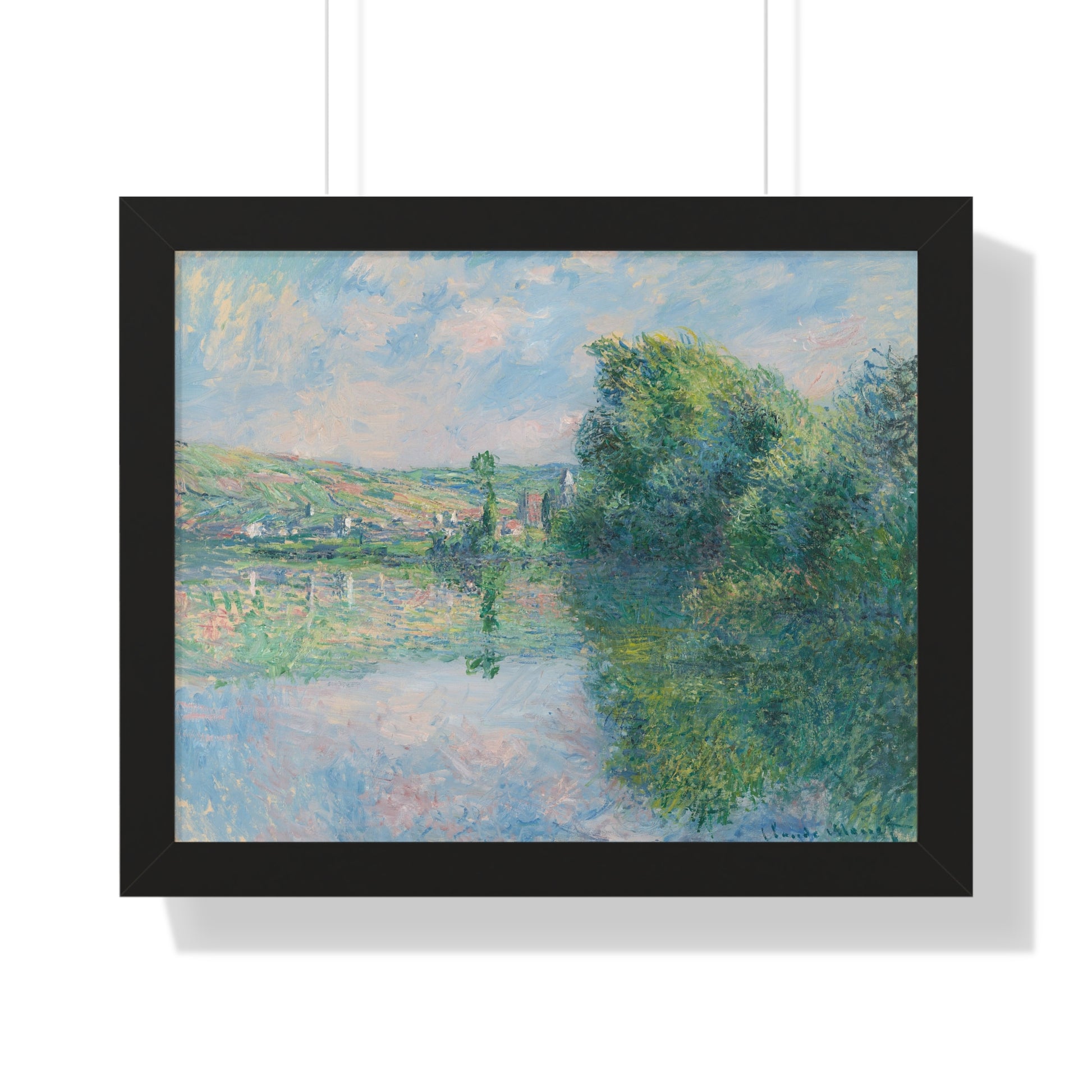 The Seine at Vétheuil Monet Framed Horizontal Framed Poster - Serene Nature Landscape for Home Decor - PMA Store at the Portland Museum of Art, Maine