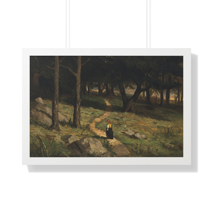 Untitled (Walking in the Woods), 1880s by Edward Mitchell Bannister Nature-Inspired Framed Poster, Wall Art, Interior Decor, Gift for Nature Lovers, Home Decoration