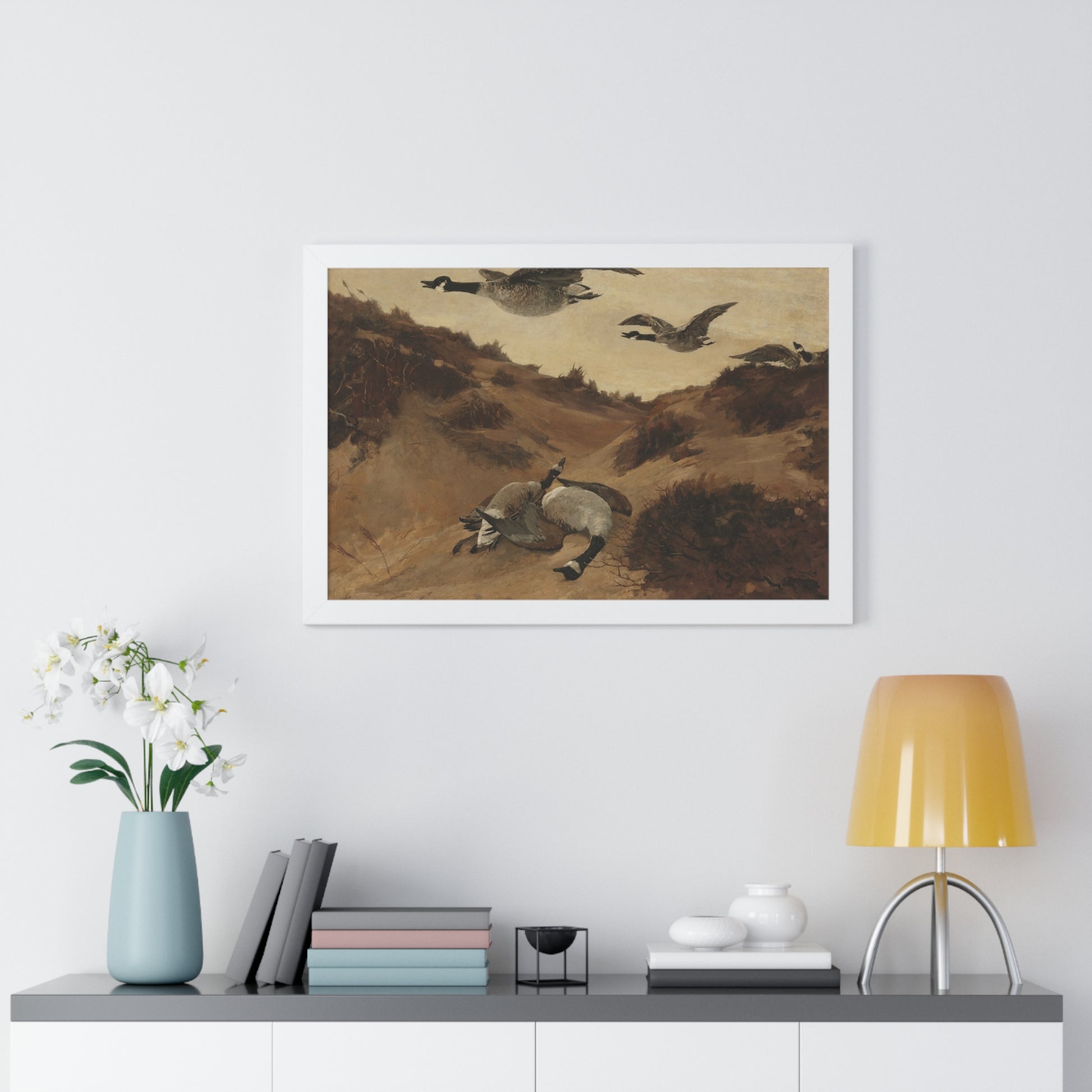 Wild Geese in Flight, 1897 by Winslow Homer Framed Poster - Nature Wall Art for Home Decor - PMA Store at the Portland Museum of Art, Maine